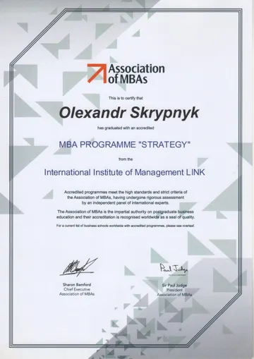 MBA Programme “Strategy” — Association of MBAs · LINK, 2012